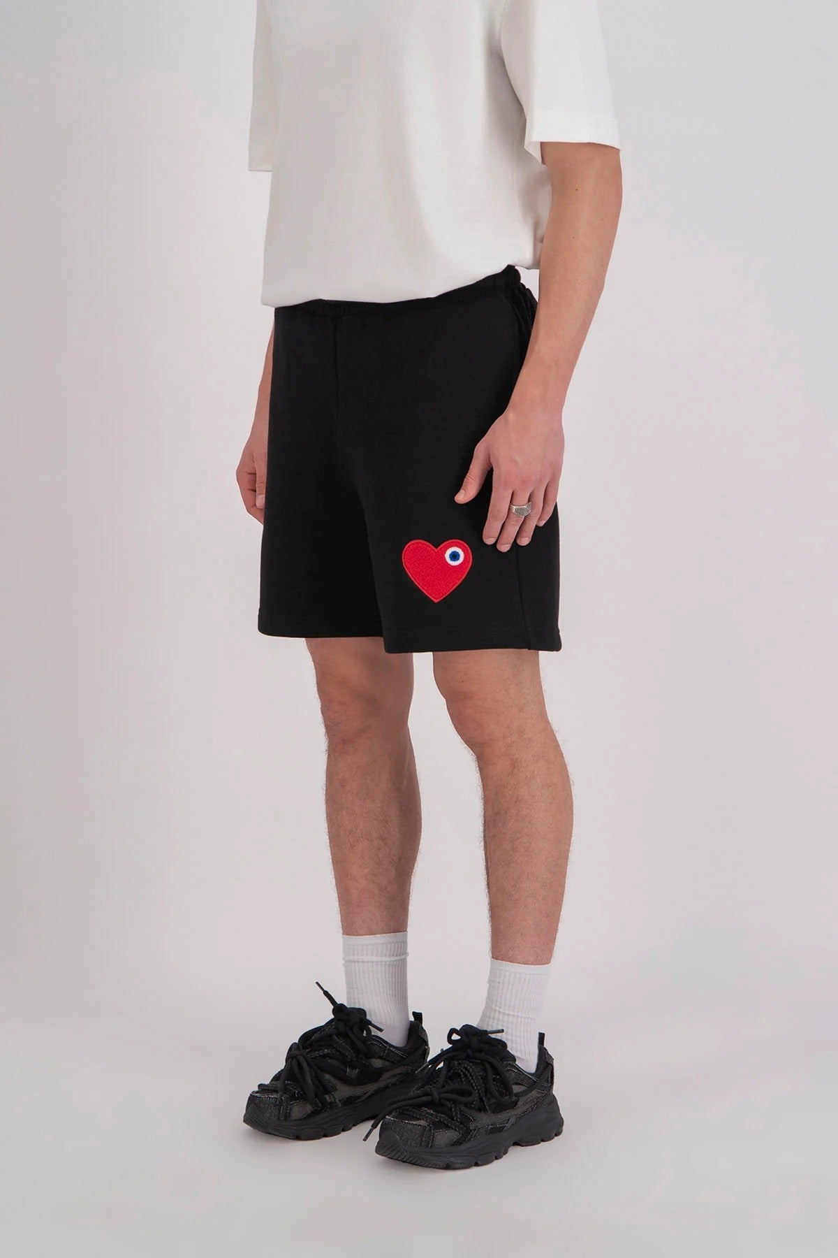 SHORT ADJ - NOIR COEUR ROUGE - Ma boutique