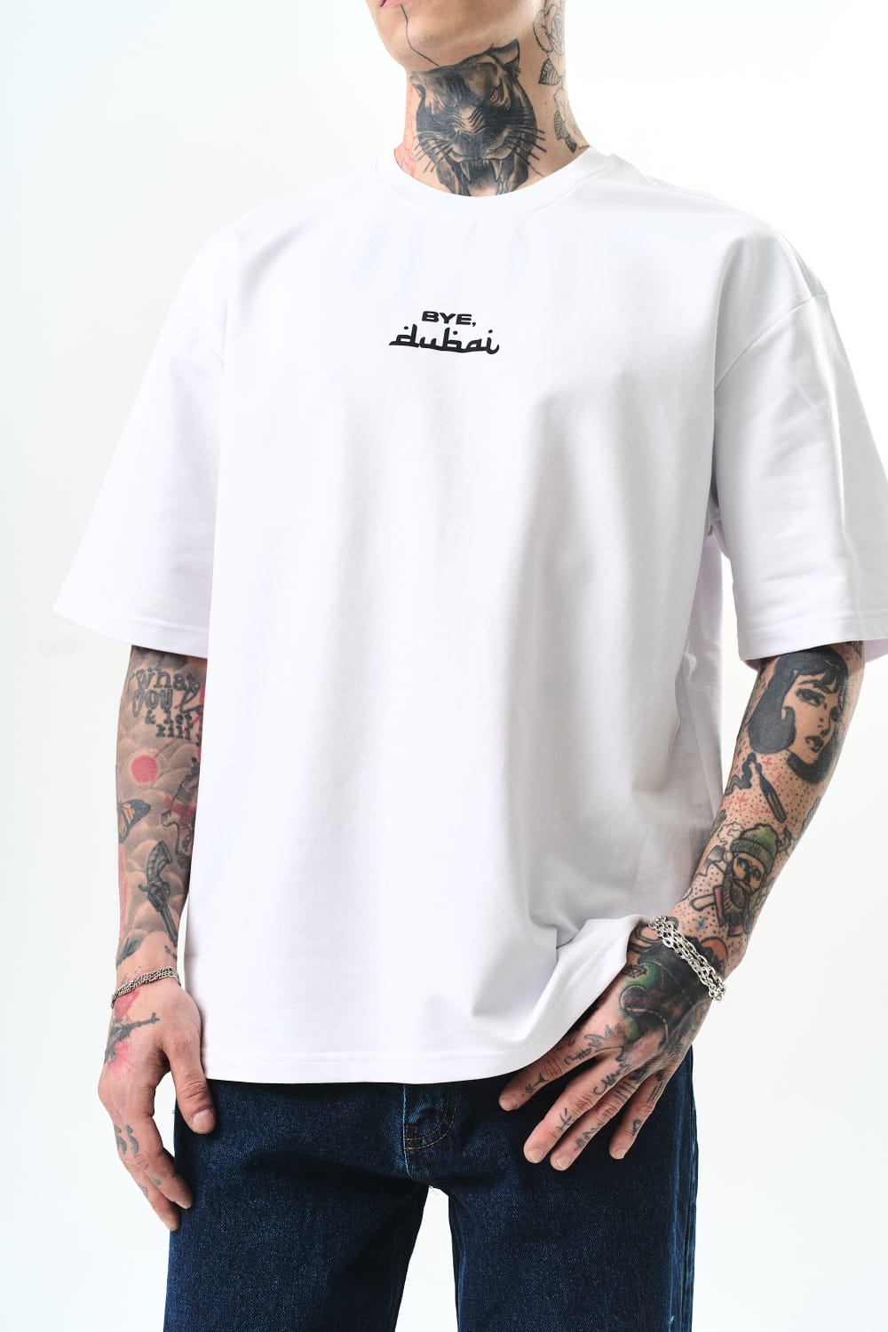 T - SHIRT HALLSTARZ - BYE DUBAÏ BLANC - Sakré Sun