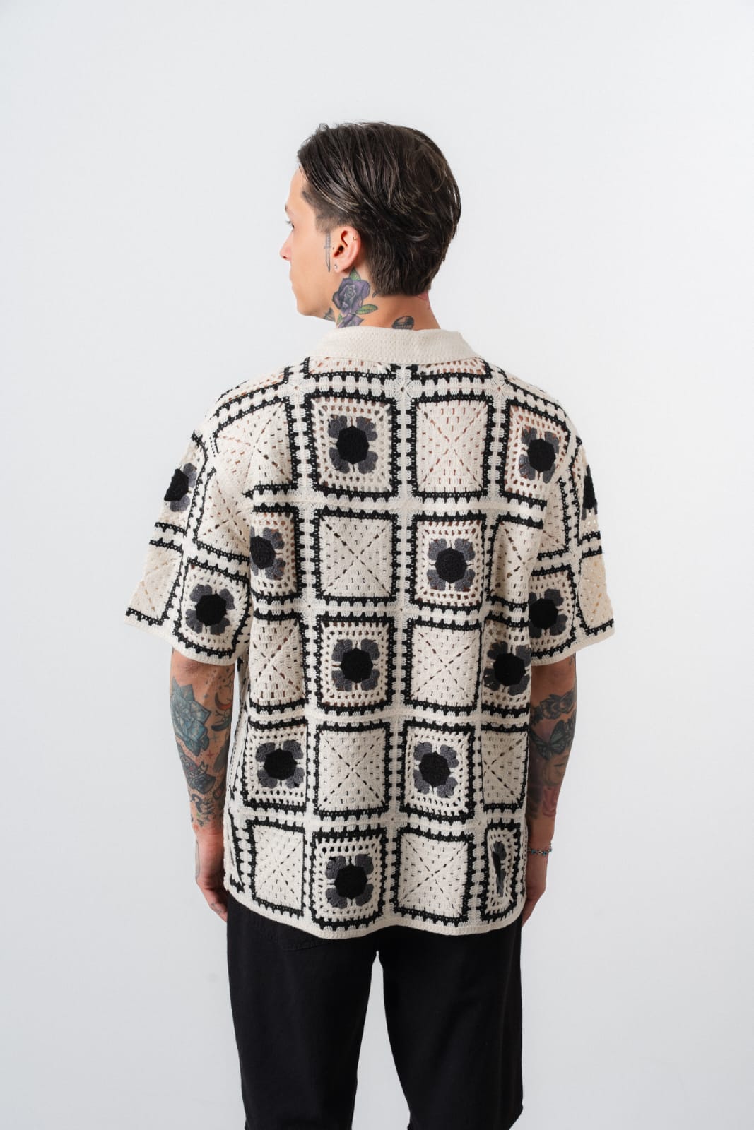 CHEMISE CROCHET - BEIGE/NOIR - Sakré Sun