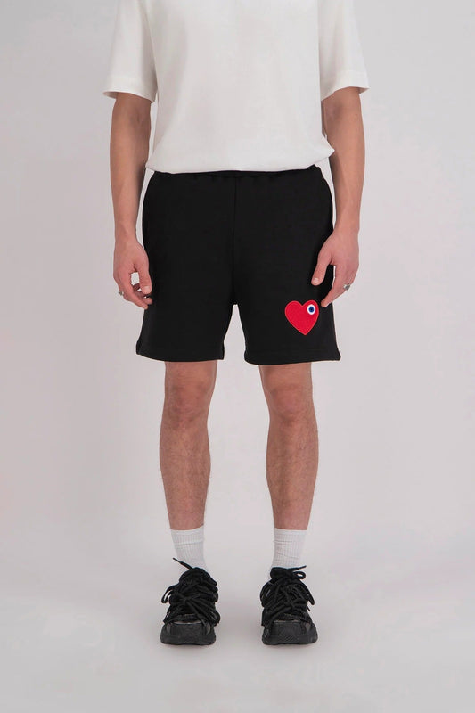 SHORT ADJ - NOIR COEUR ROUGE - Ma boutique