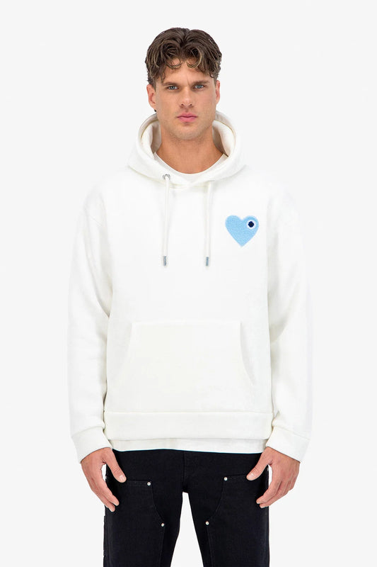 SWEAT ADJ - BLANC COEUR BLEU - Sakré Sun