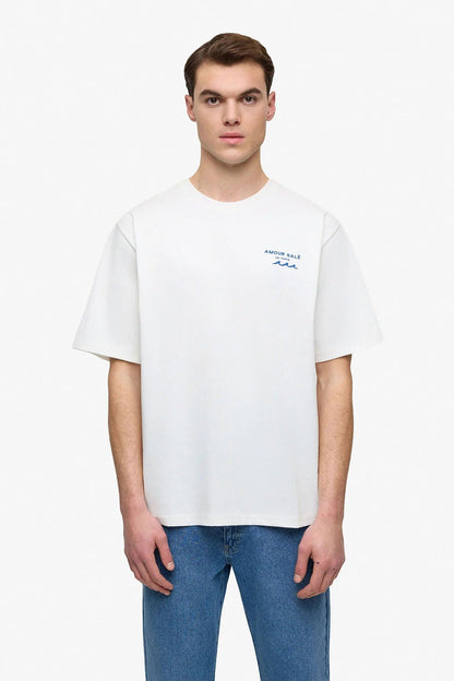 T - SHIRT ADJ - AMOUR SALÉ BLANC - Sakré Sun