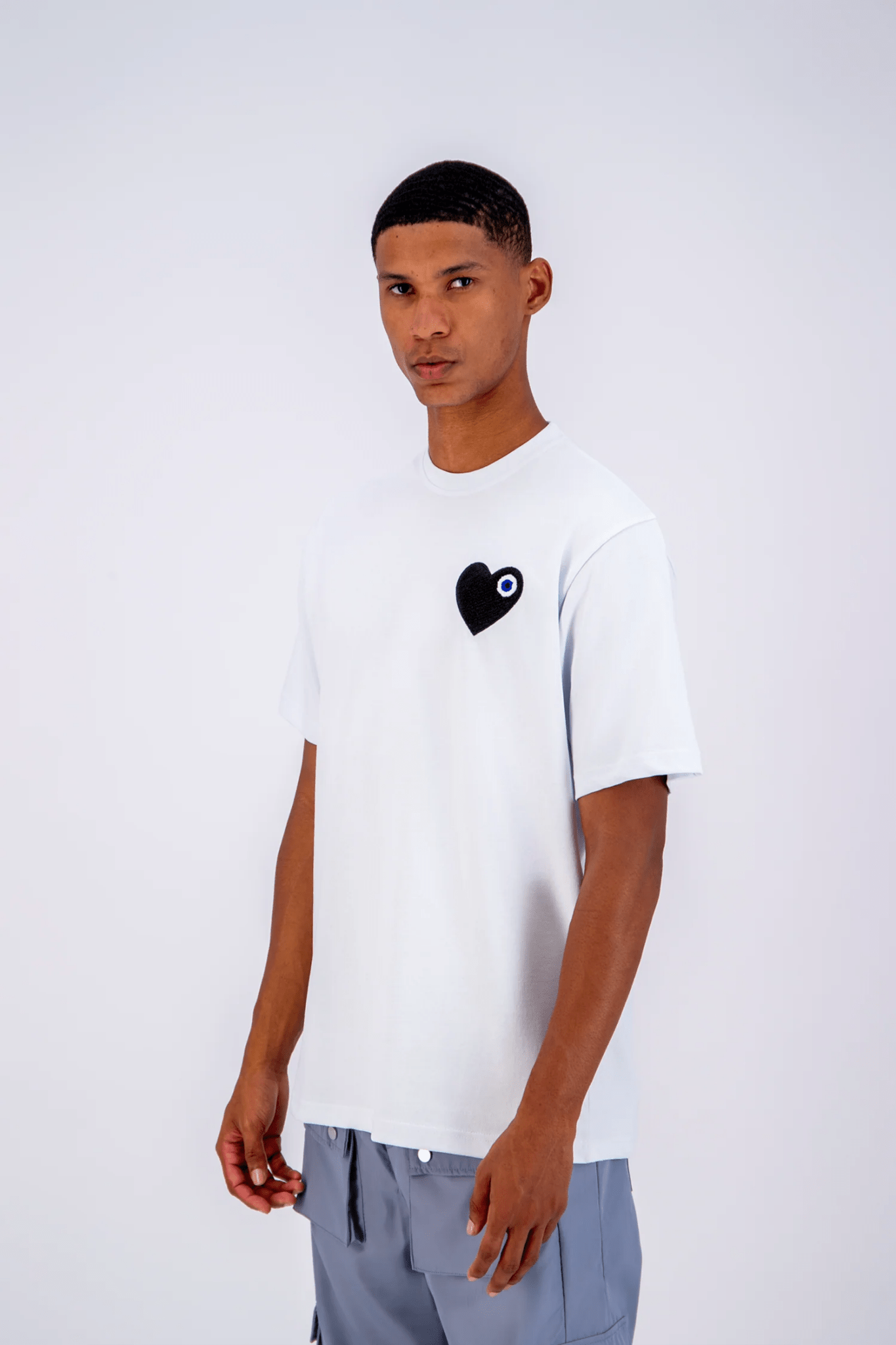 T - SHIRT ADJ - BLANC COEUR NOIR - Ma boutique