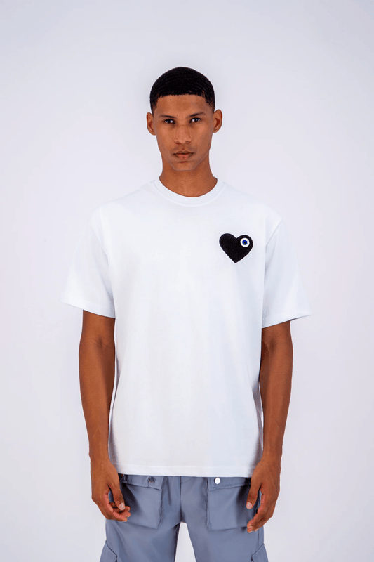 T - SHIRT ADJ - BLANC COEUR NOIR - Ma boutique