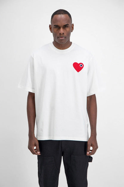 T - SHIRT ADJ - BLANC COEUR ROUGE - Ma boutique