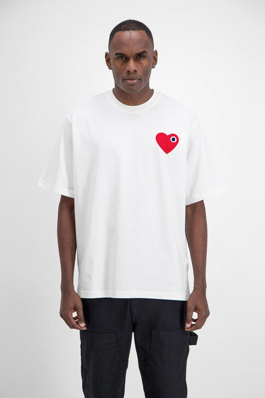 T - SHIRT ADJ - BLANC COEUR ROUGE - Ma boutique