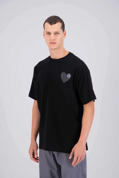 T - SHIRT ADJ - NOIR COEUR ANTHRACITE - Ma boutique