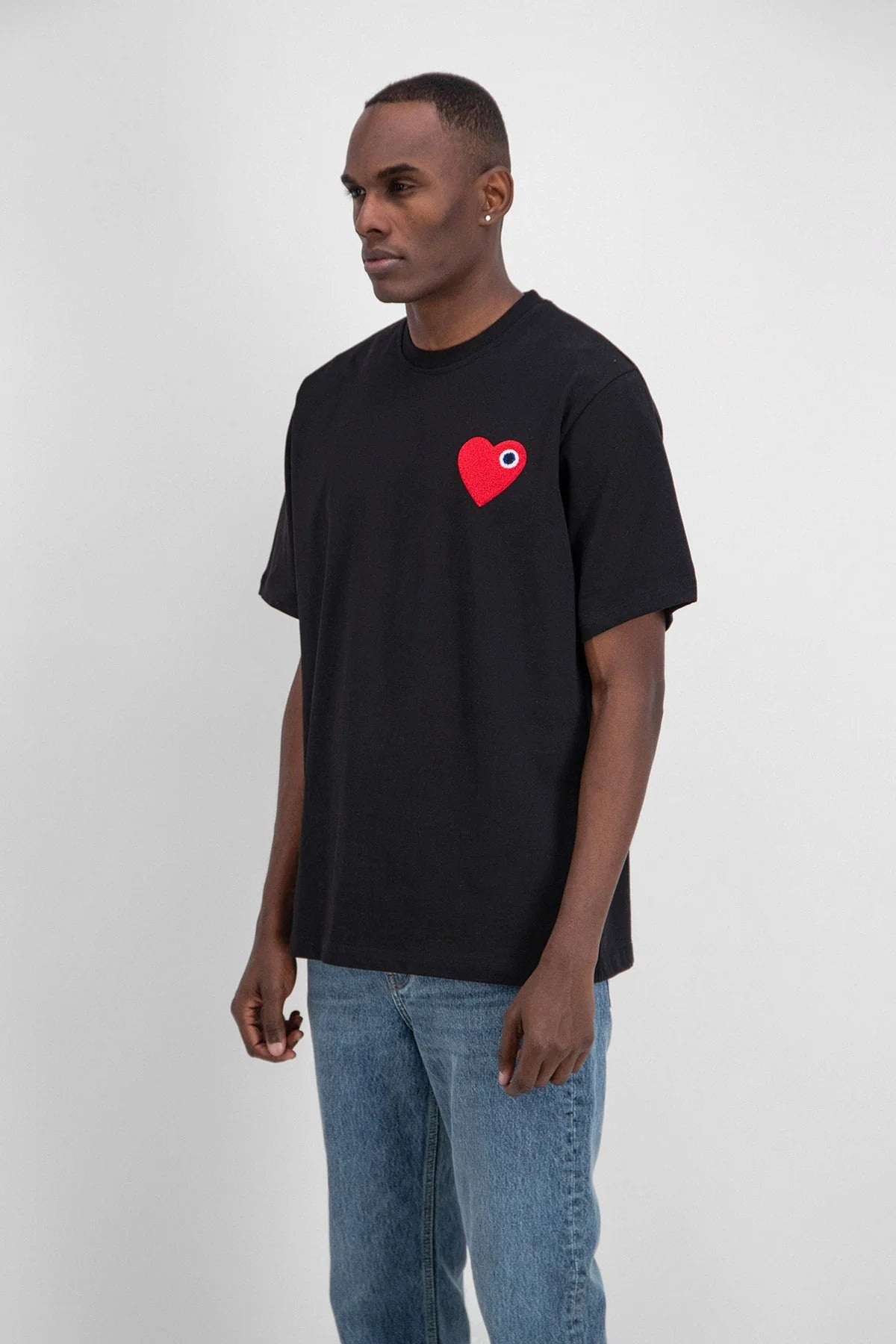T - SHIRT ADJ - NOIR COEUR ROUGE - Ma boutique