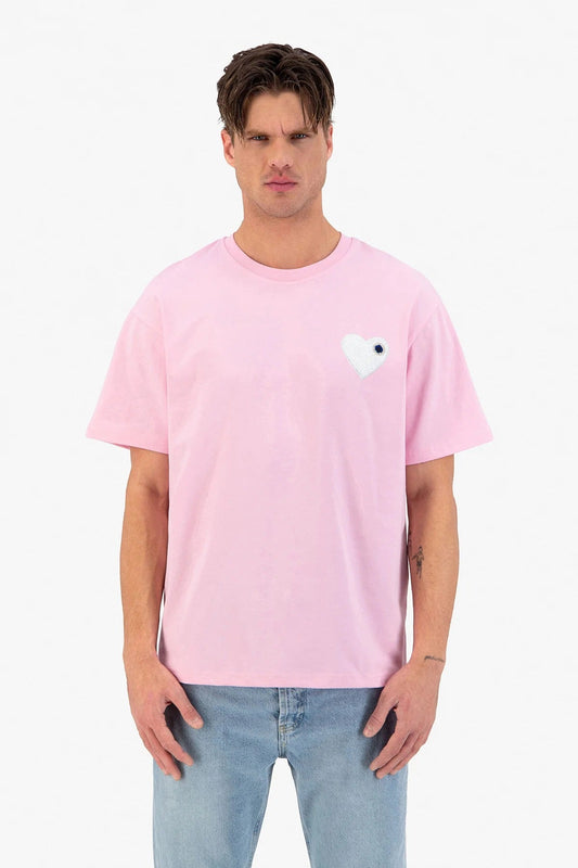 T - SHIRT ADJ - ROSE COEUR BLANC - Sakré Sun