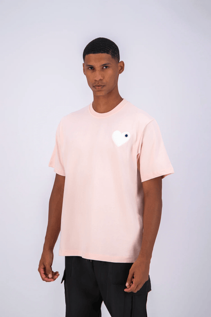 T - SHIRT ADJ - ROSE COEUR BLANC - Ma boutique