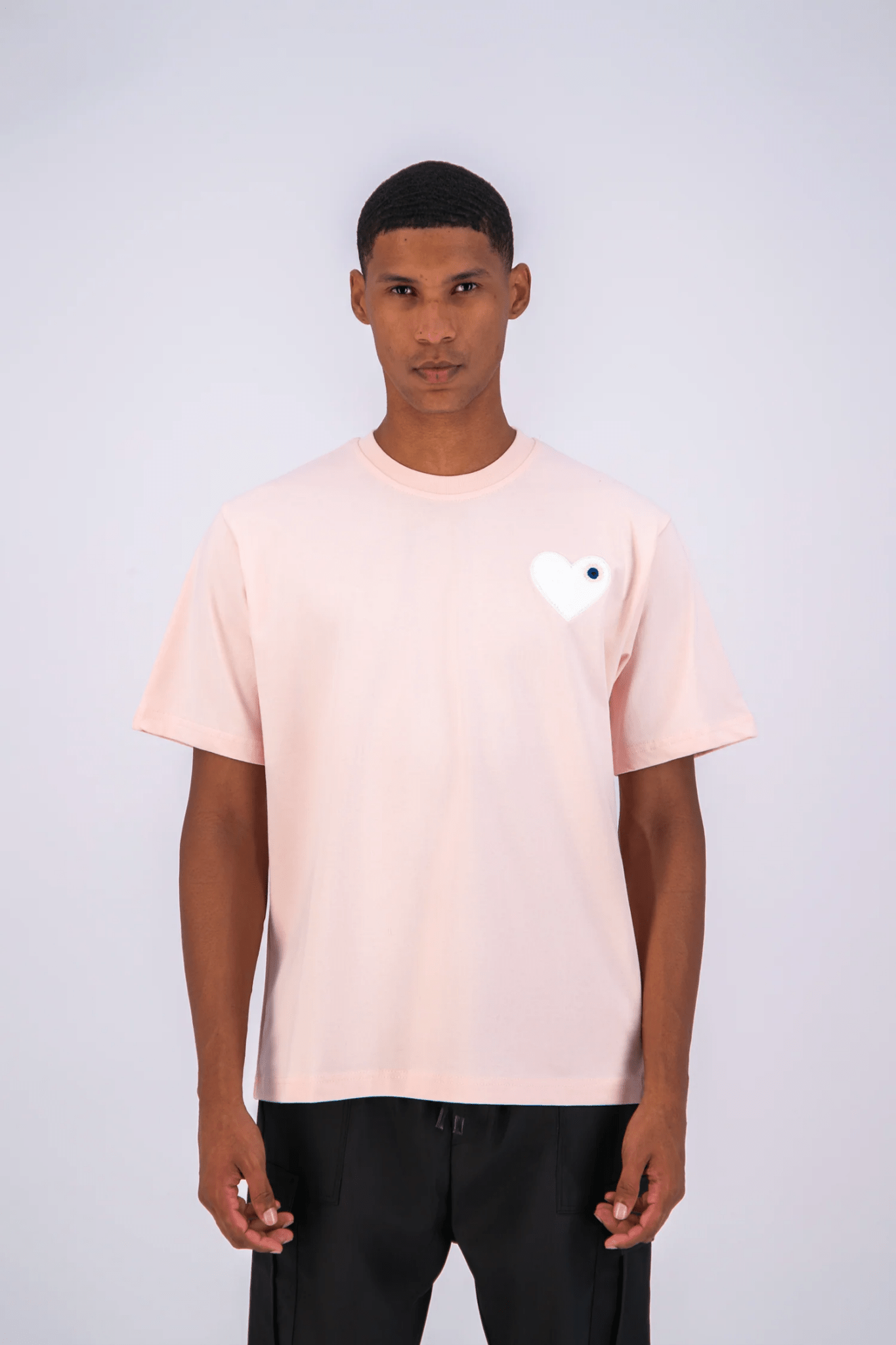 T - SHIRT ADJ - ROSE COEUR BLANC - Ma boutique