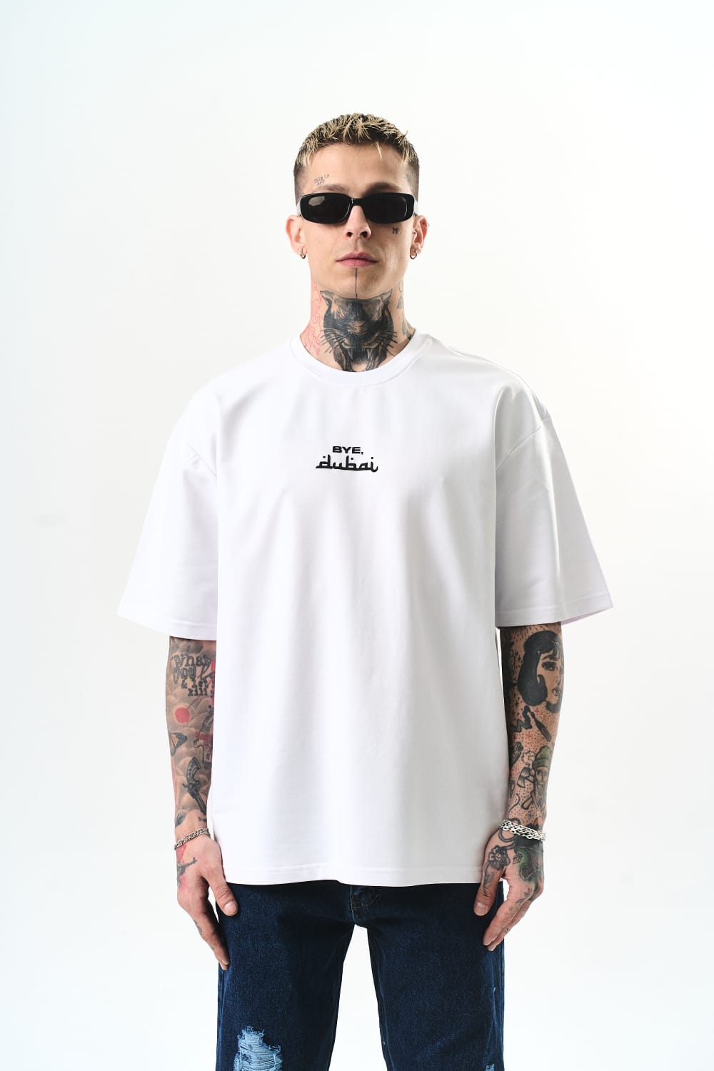 T - SHIRT HALLSTARZ - BYE DUBAÏ BLANC - Sakré Sun