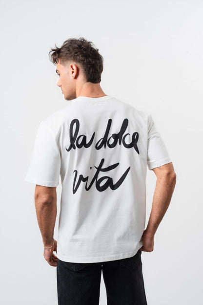 T - SHIRT HALLSTARZ - LA DOLCE VITA BLANC - Sakré Sun