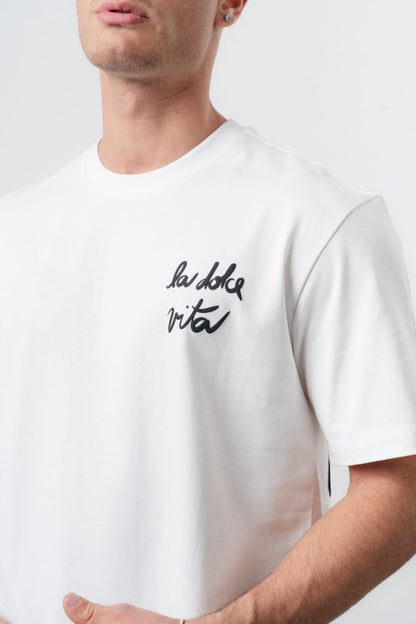 T - SHIRT HALLSTARZ - LA DOLCE VITA BLANC - Sakré Sun