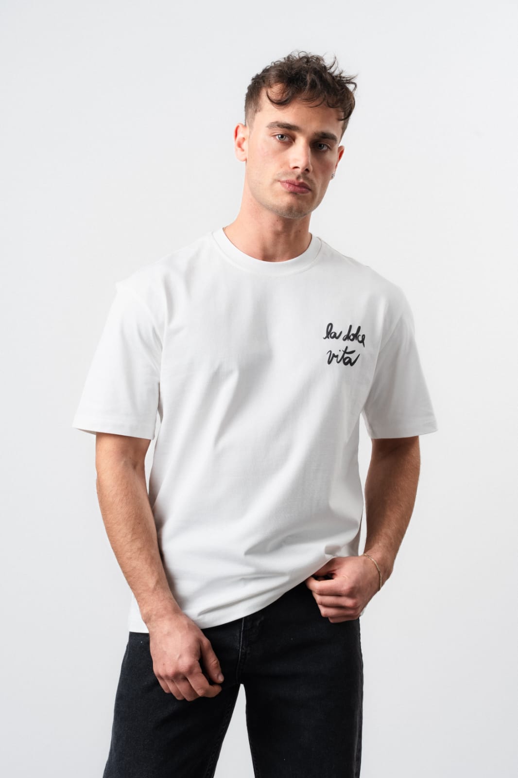 T - SHIRT HALLSTARZ - LA DOLCE VITA BLANC - Sakré Sun