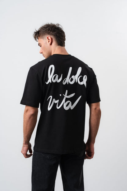 T - SHIRT HALLSTARZ - LA DOLCE VITA NOIR - Sakré Sun